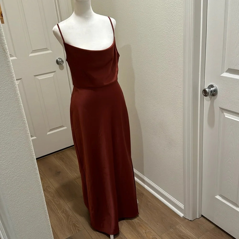 BHLDN Cali Satin Charmeuse Midi Dress - Picture 1 of 13